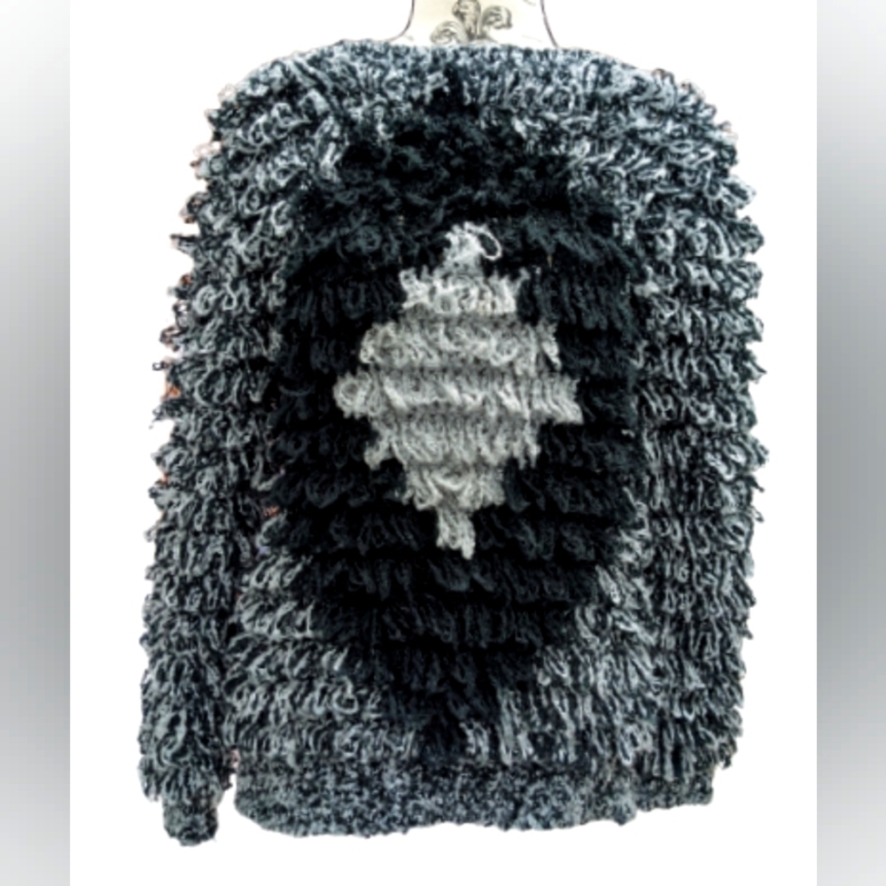 Cross-Roads women's vintage shaggy loopy fringe pullover sweater size M
